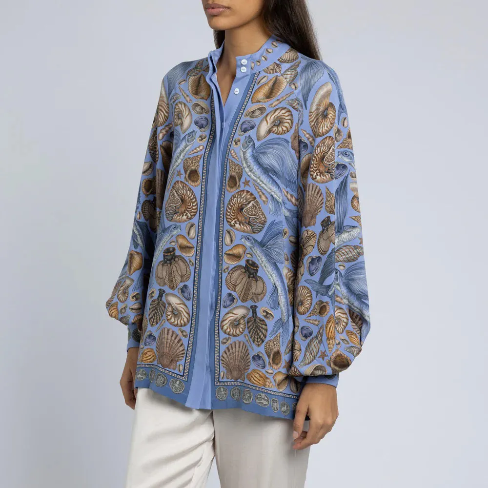 SABINA SAVAGE - DANCING DELPHINUS POET SLEEVE BLOUSE
