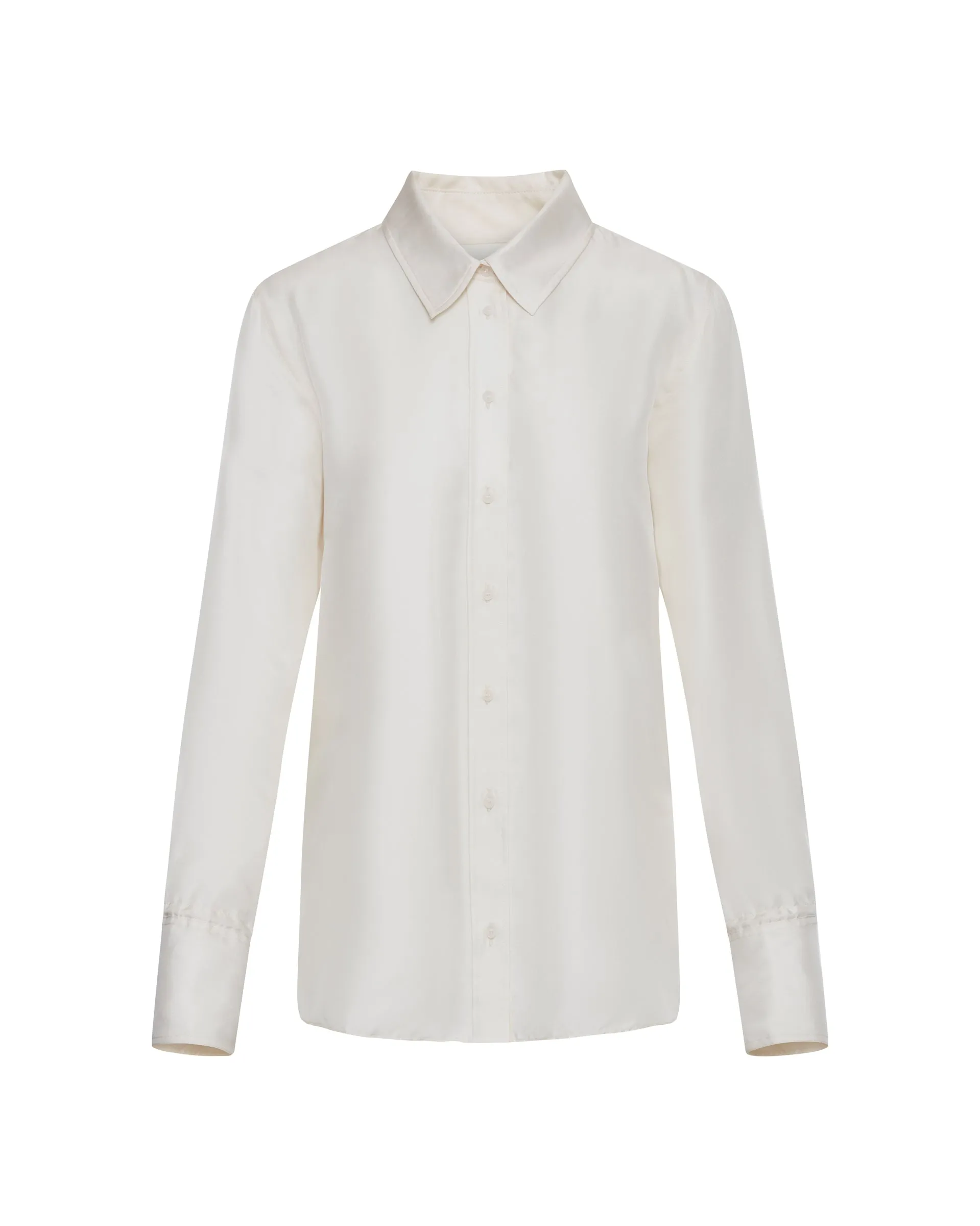 Slim Blouse in Silk Twill | Ivory