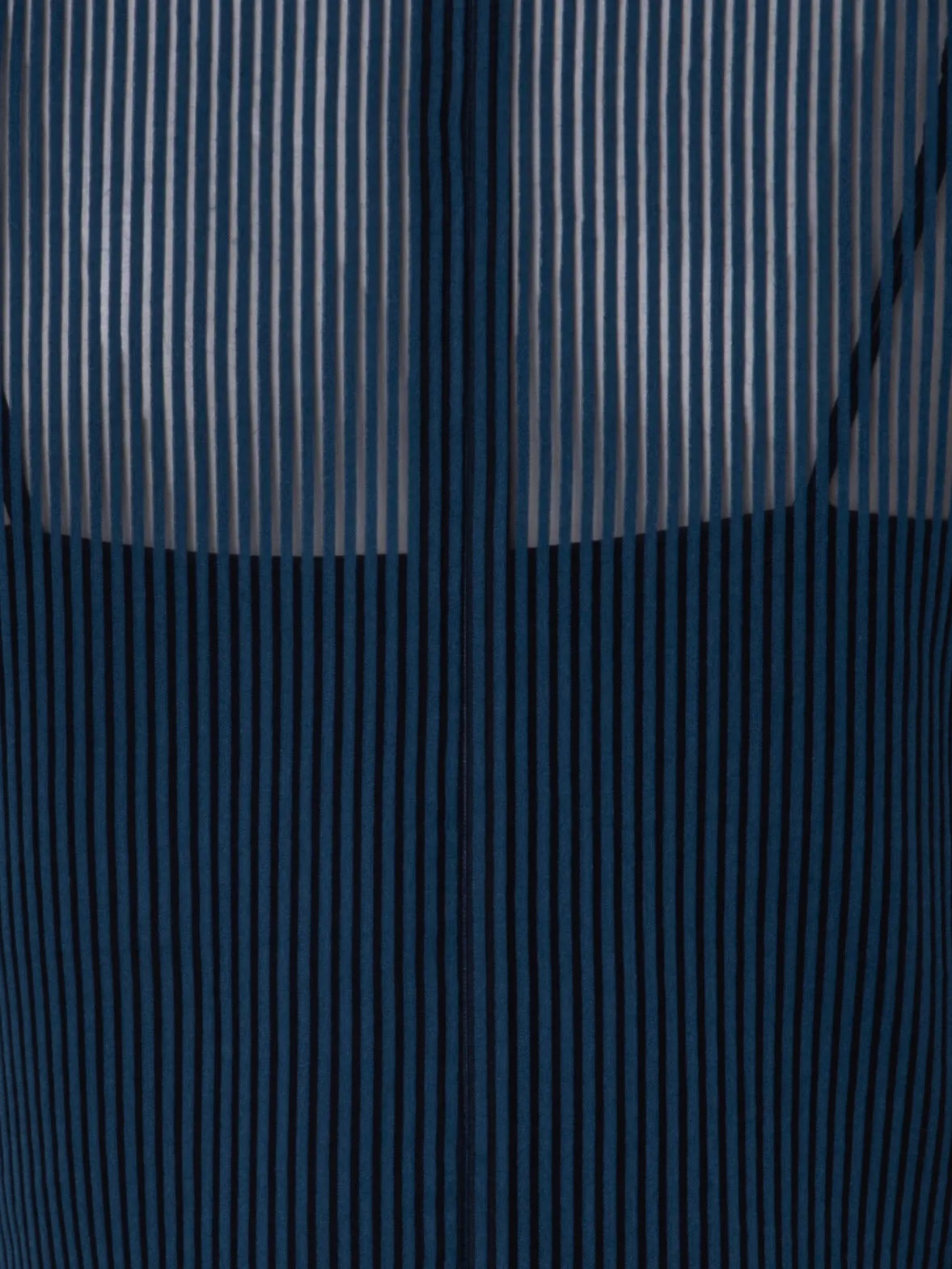Striped Cotton Silk Organza Blouse with Ruffles