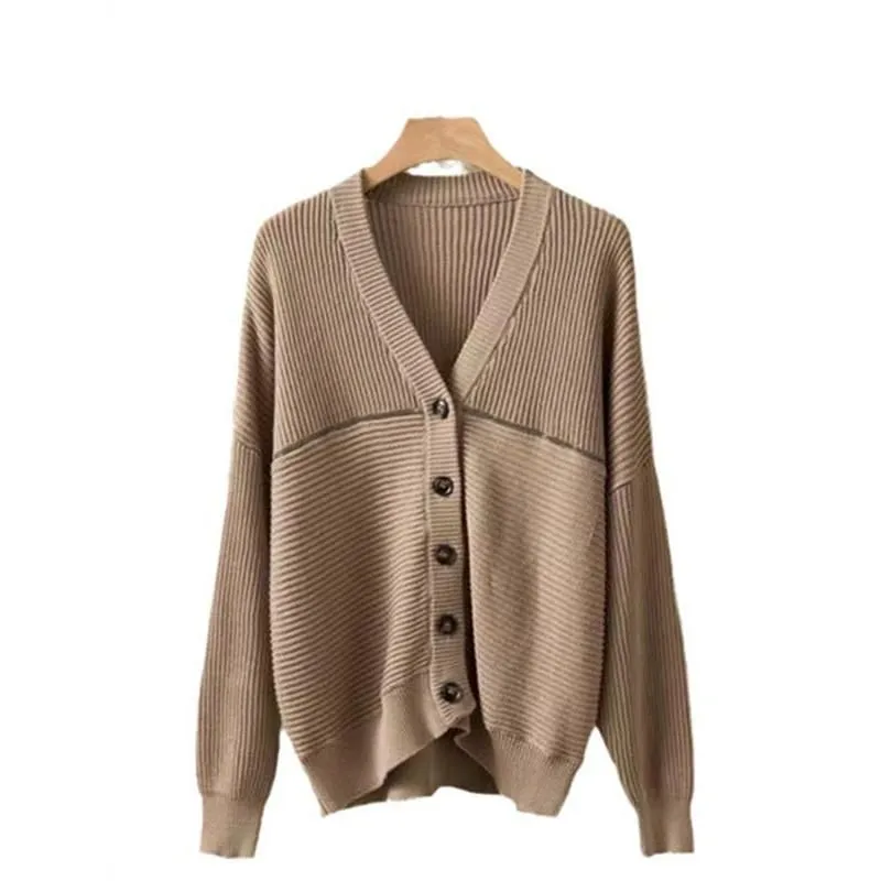 Stylish V-Neck Beaded Chain Women's Cardigan Jacket