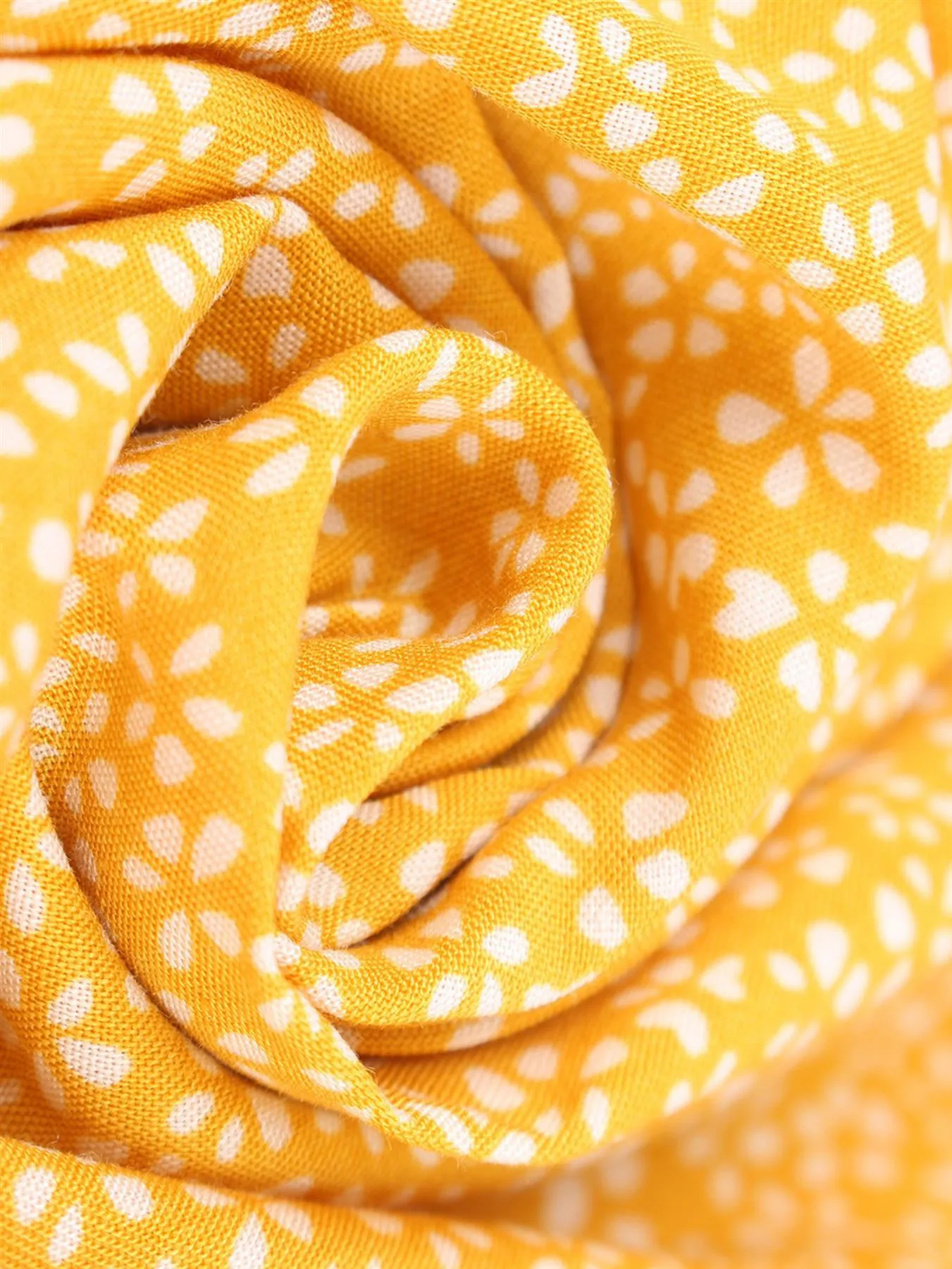 Summer Wrap Midi Dress In Yellow Little Floral Print