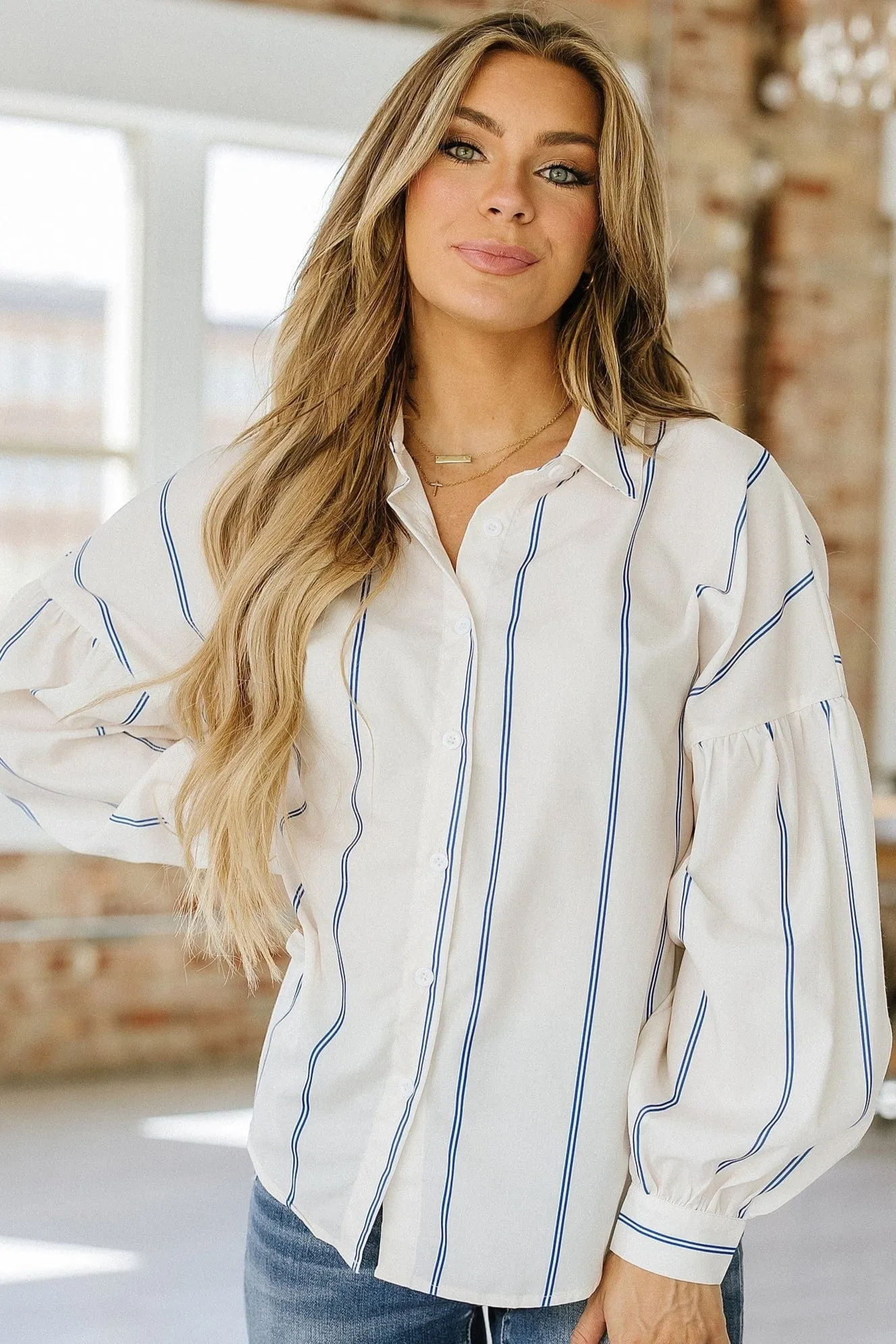 Sweeny Stripe Loose Shirt | S-XL
