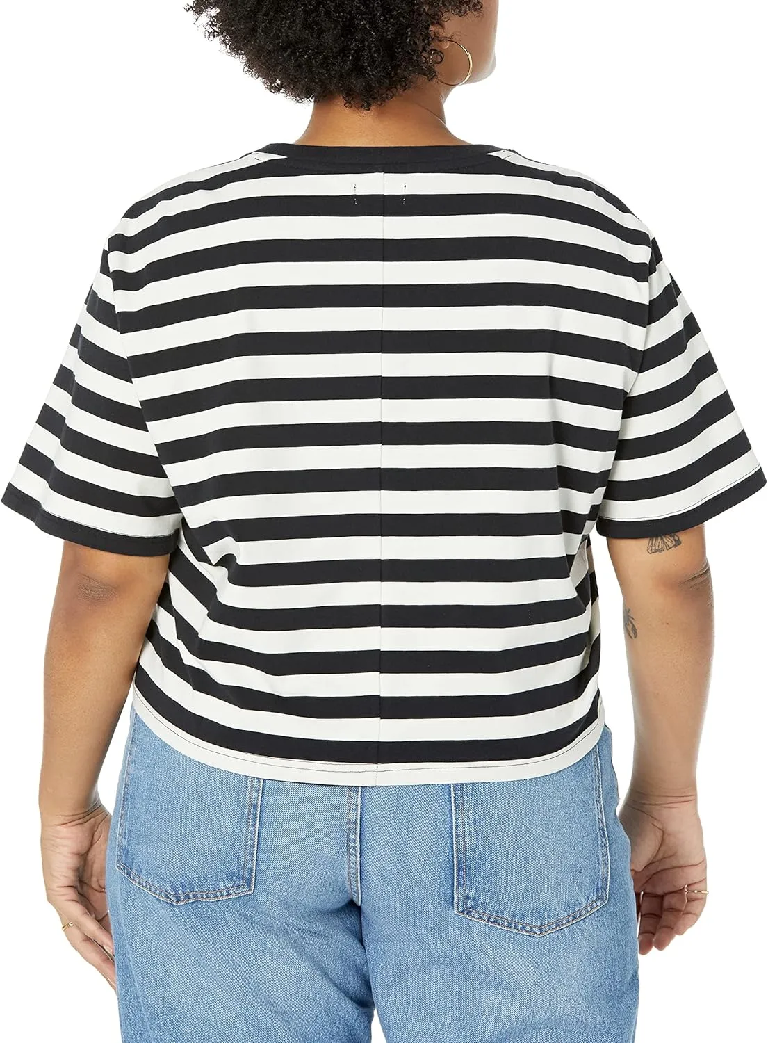 The Drop Women's Sydney Short-Sleeve Cropped Crew Neck T-Shirt