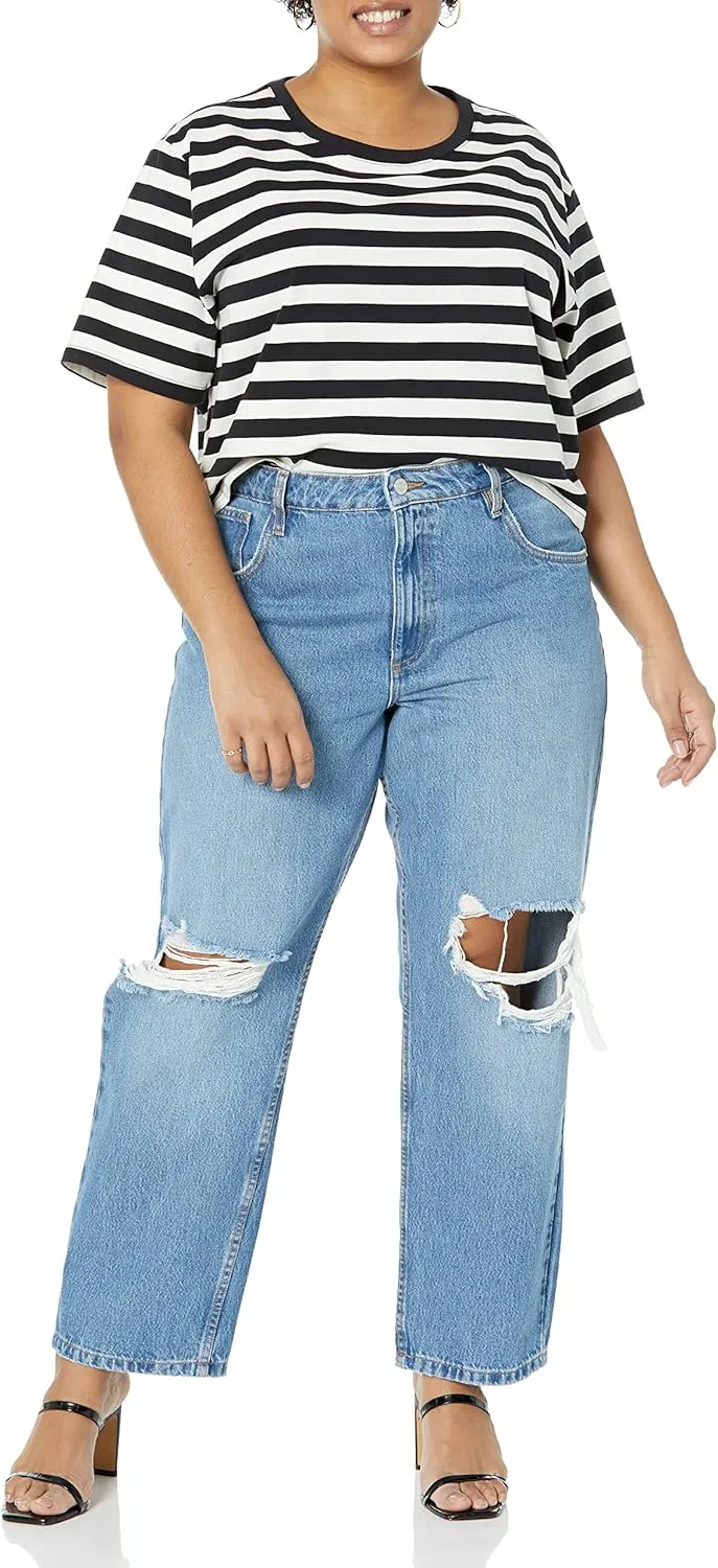 The Drop Women's Sydney Short-Sleeve Cropped Crew Neck T-Shirt