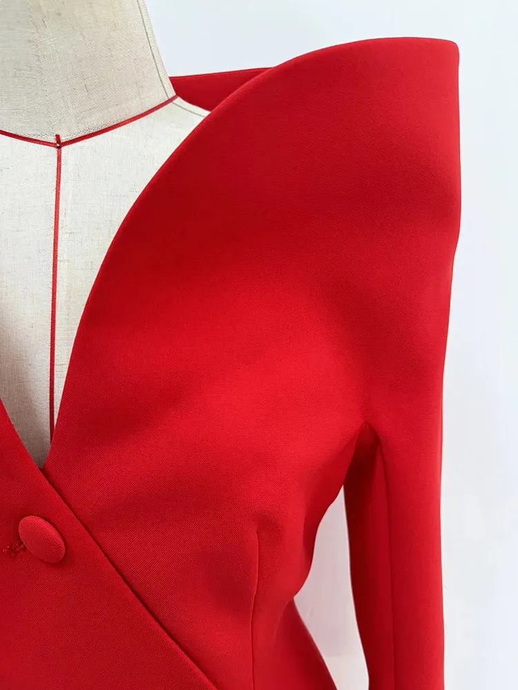 Trend4us Women's Bold Double-Breasted Coat Dress