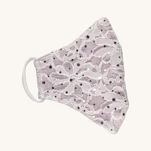 Two-Tone Pale Orchid Lace Sequin Face Mask