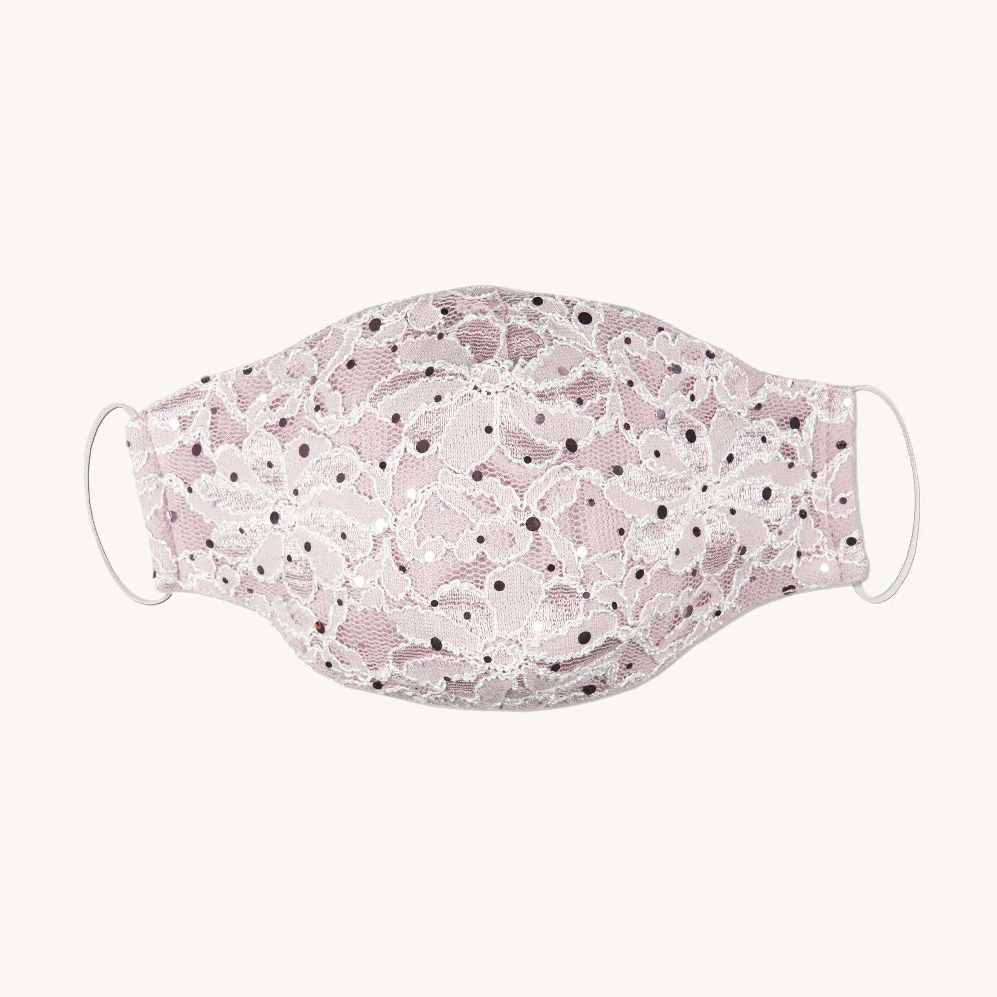 Two-Tone Pale Orchid Lace Sequin Face Mask