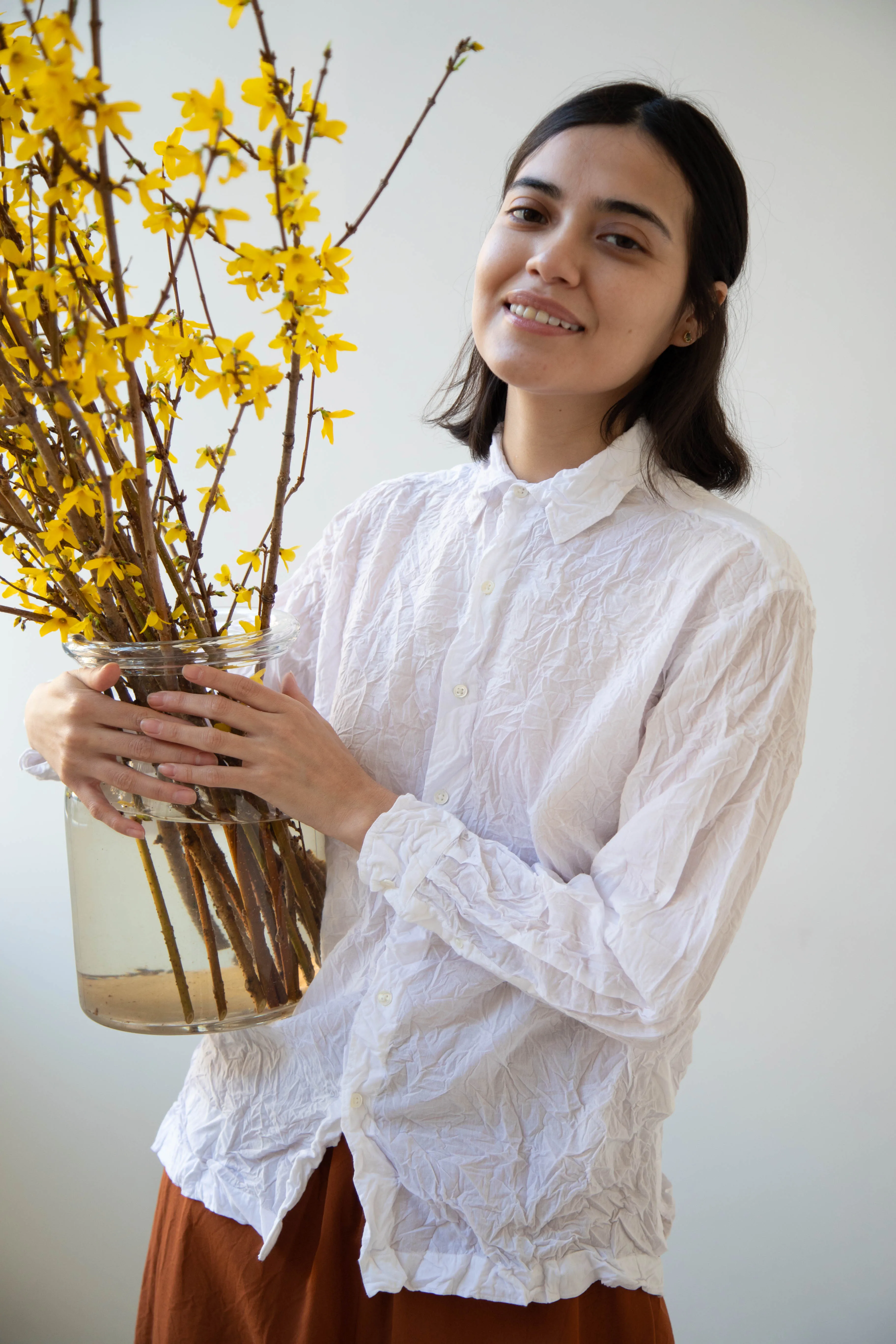 Vas-Y Lentement | Crinkle Button Up in White