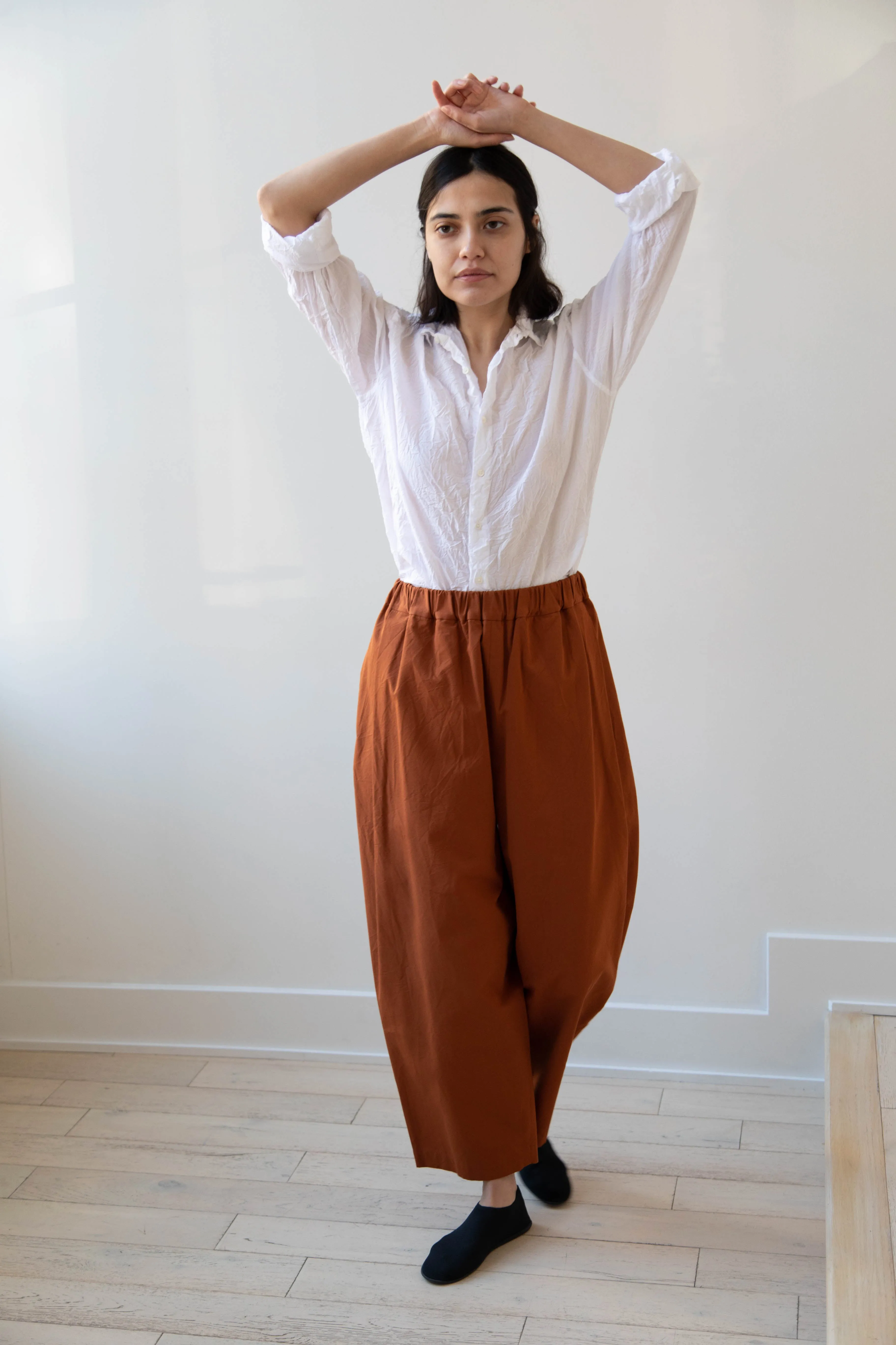 Vas-Y Lentement | Crinkle Button Up in White