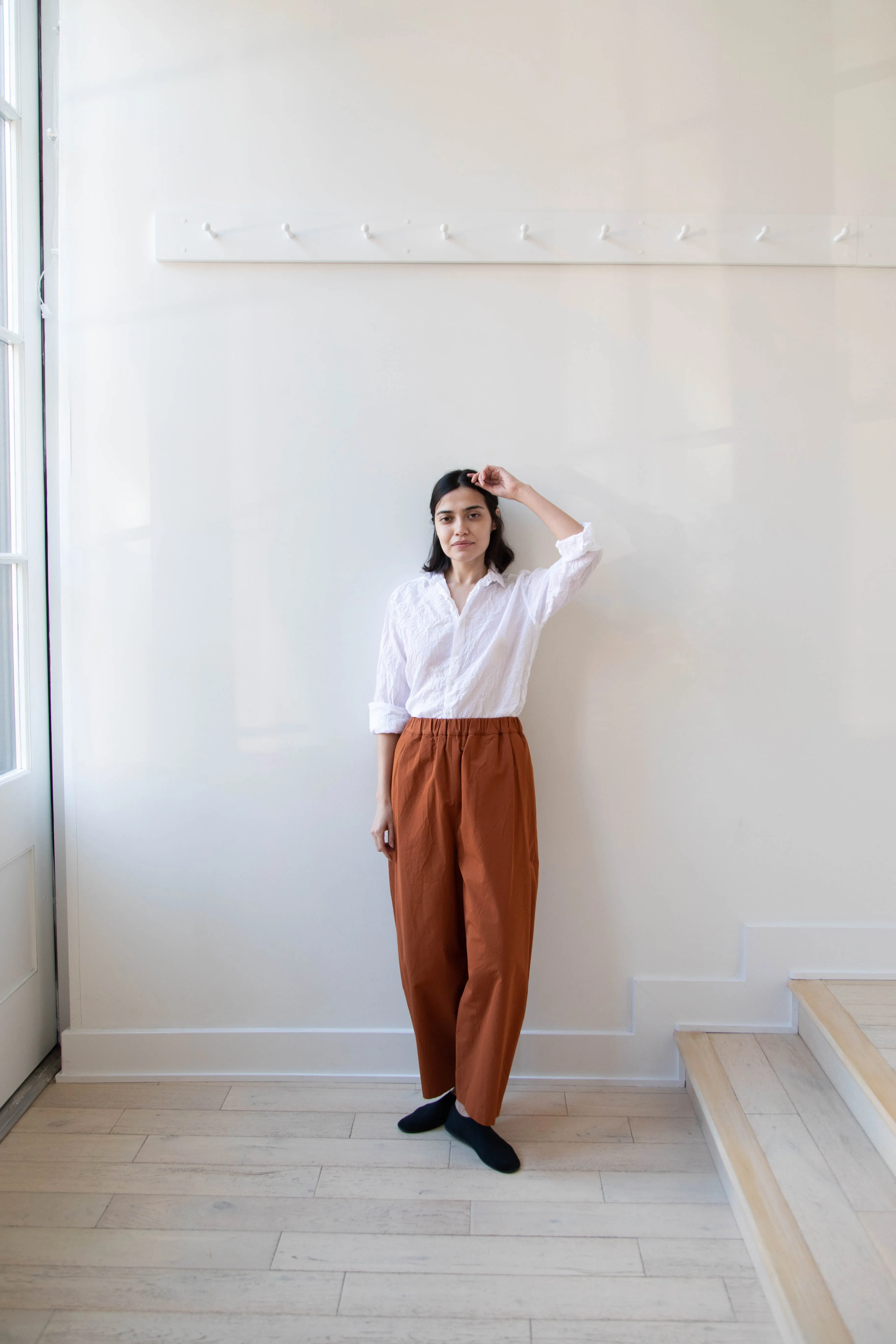 Vas-Y Lentement | Crinkle Button Up in White