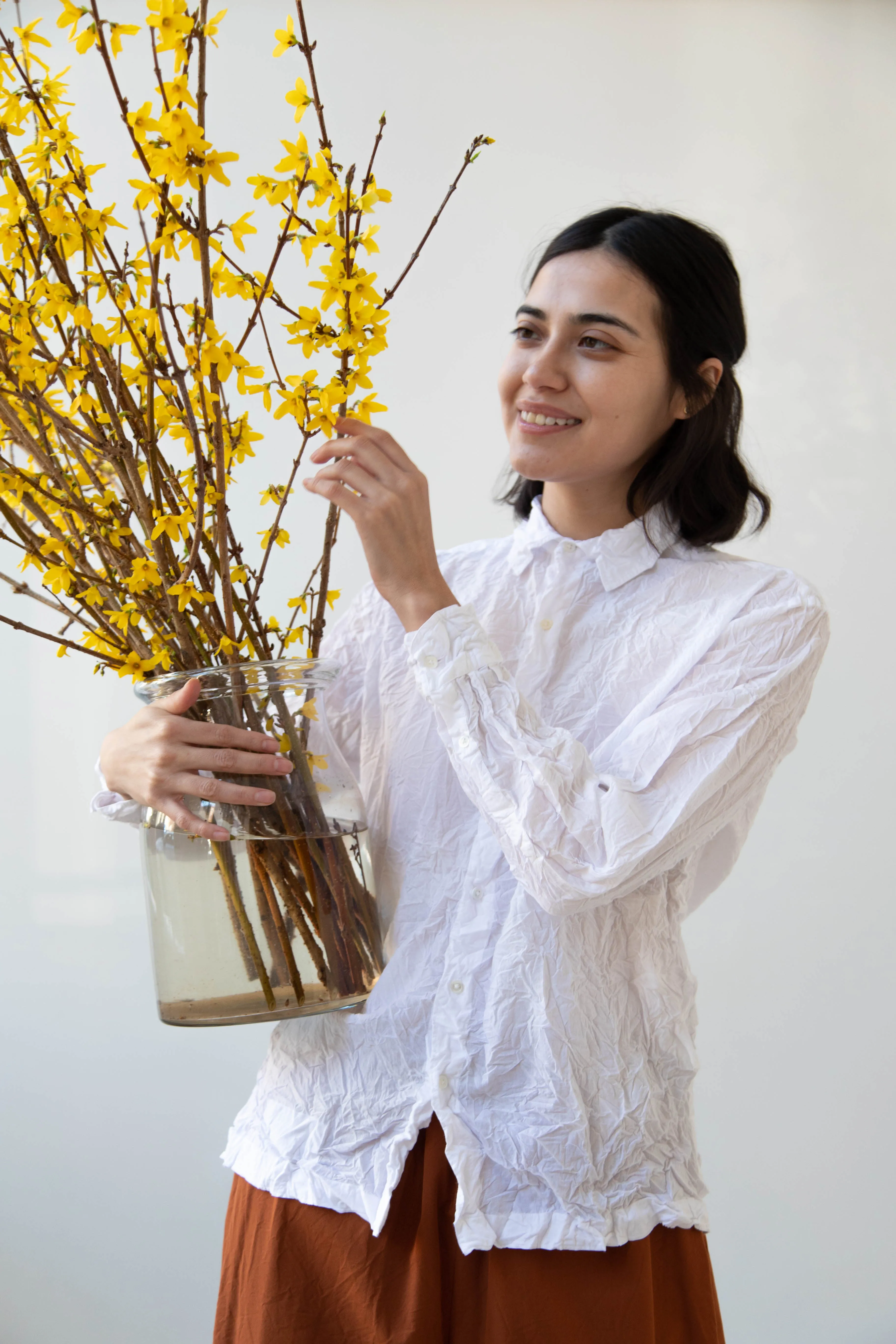 Vas-Y Lentement | Crinkle Button Up in White