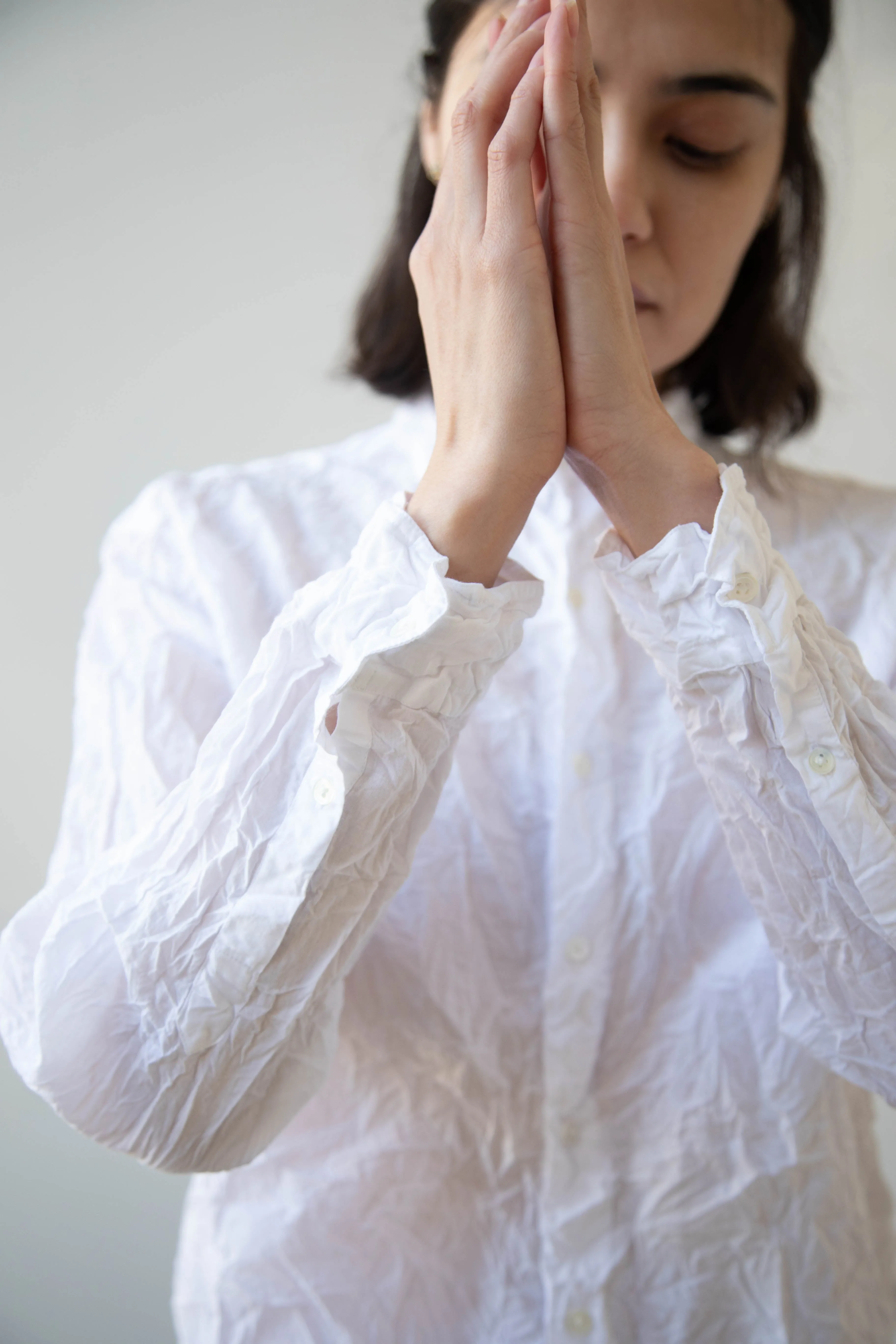 Vas-Y Lentement | Crinkle Button Up in White