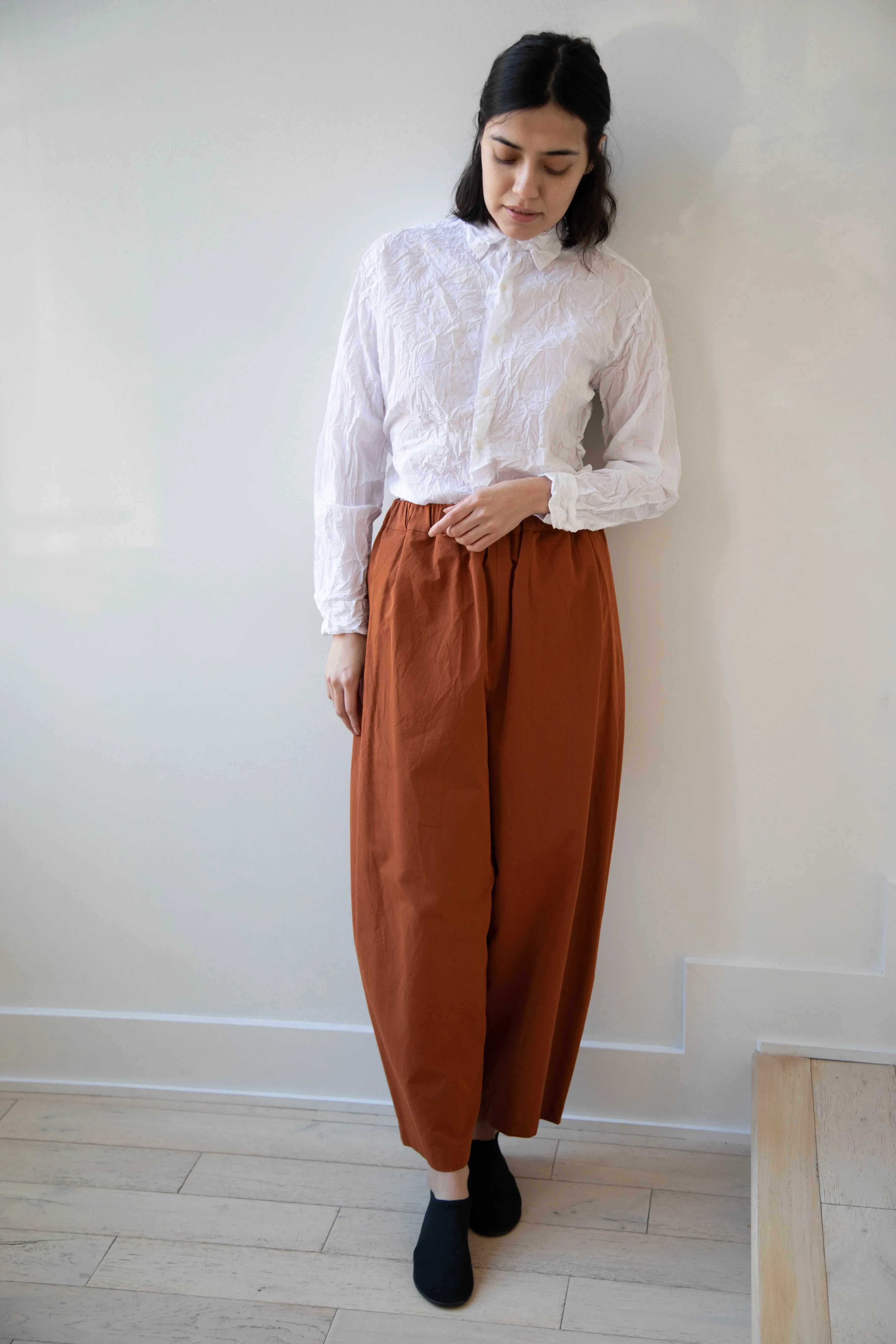 Vas-Y Lentement | Crinkle Button Up in White