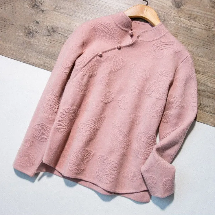 Vintage Chinese-style Ethnic Women's Bottoming Knitwear Sweater