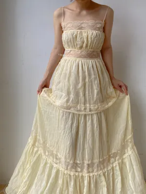 Vintage Lace Dress Lace Ruffle Gown