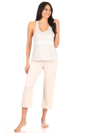 Weekend Racerback Tank and Capri Pant Pajama Set