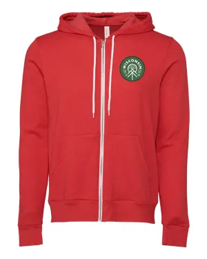 Wisconsin Native Fleece-Lined Zip Up Heather Red