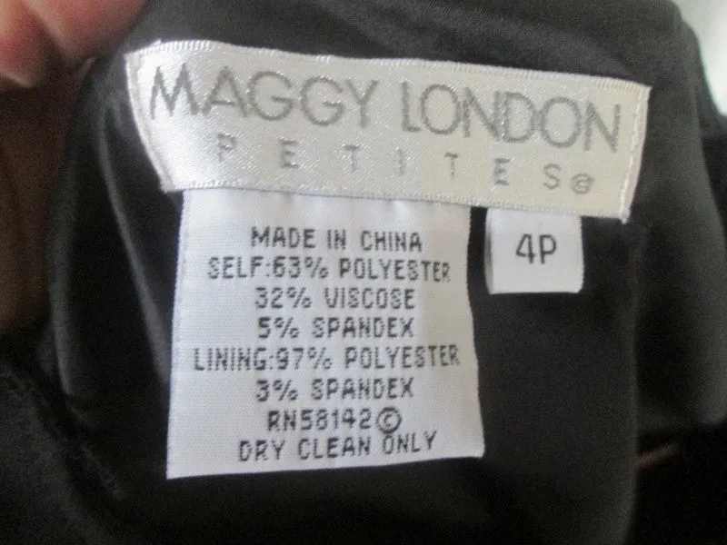 WOMENS MAGGY LONDON PETITES Mini Dress 4P BLACK Short Sleeve