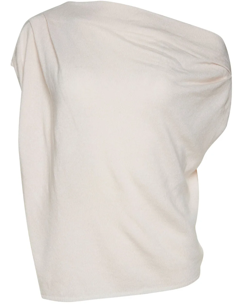 Wool Blend Drape Sweater in Bone
