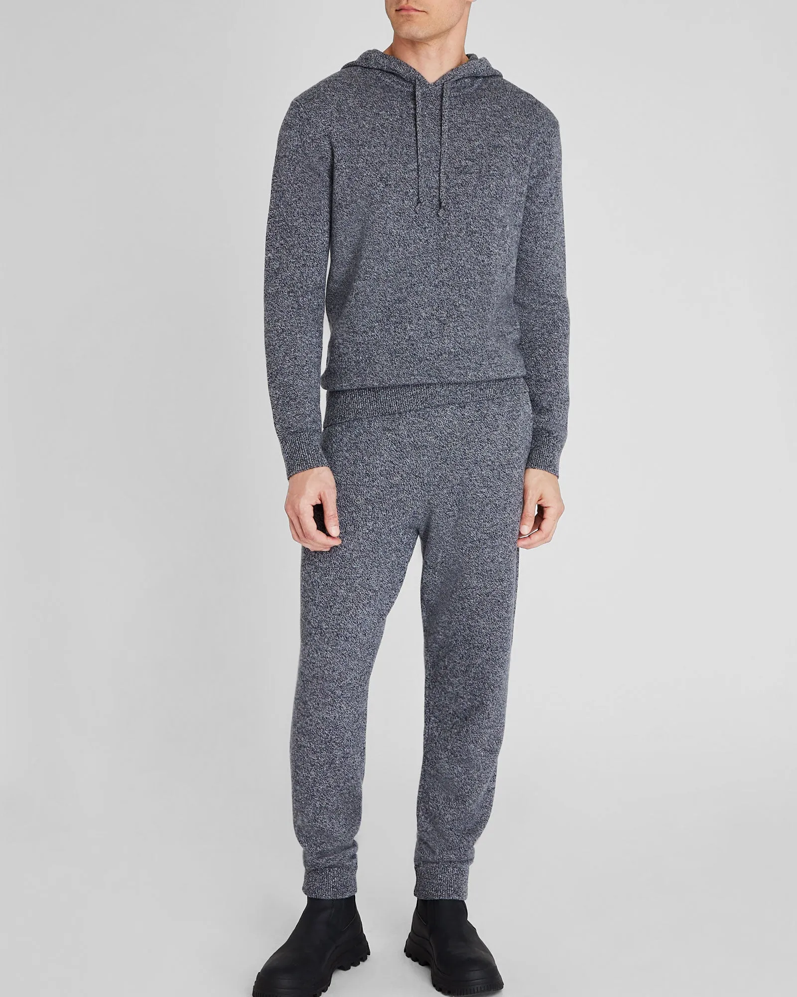 Wool Cashmere Blend Pullover Hoodie