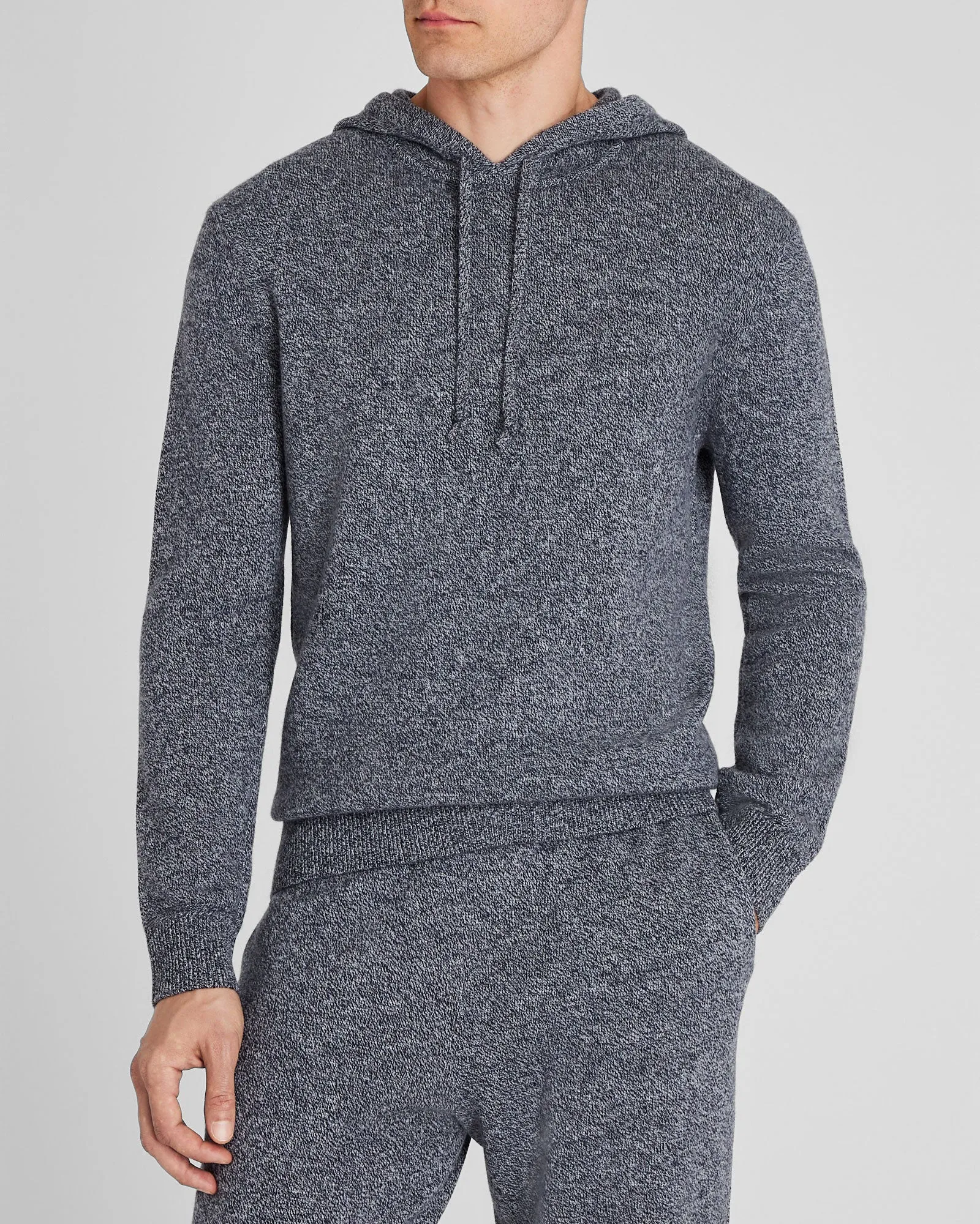 Wool Cashmere Blend Pullover Hoodie