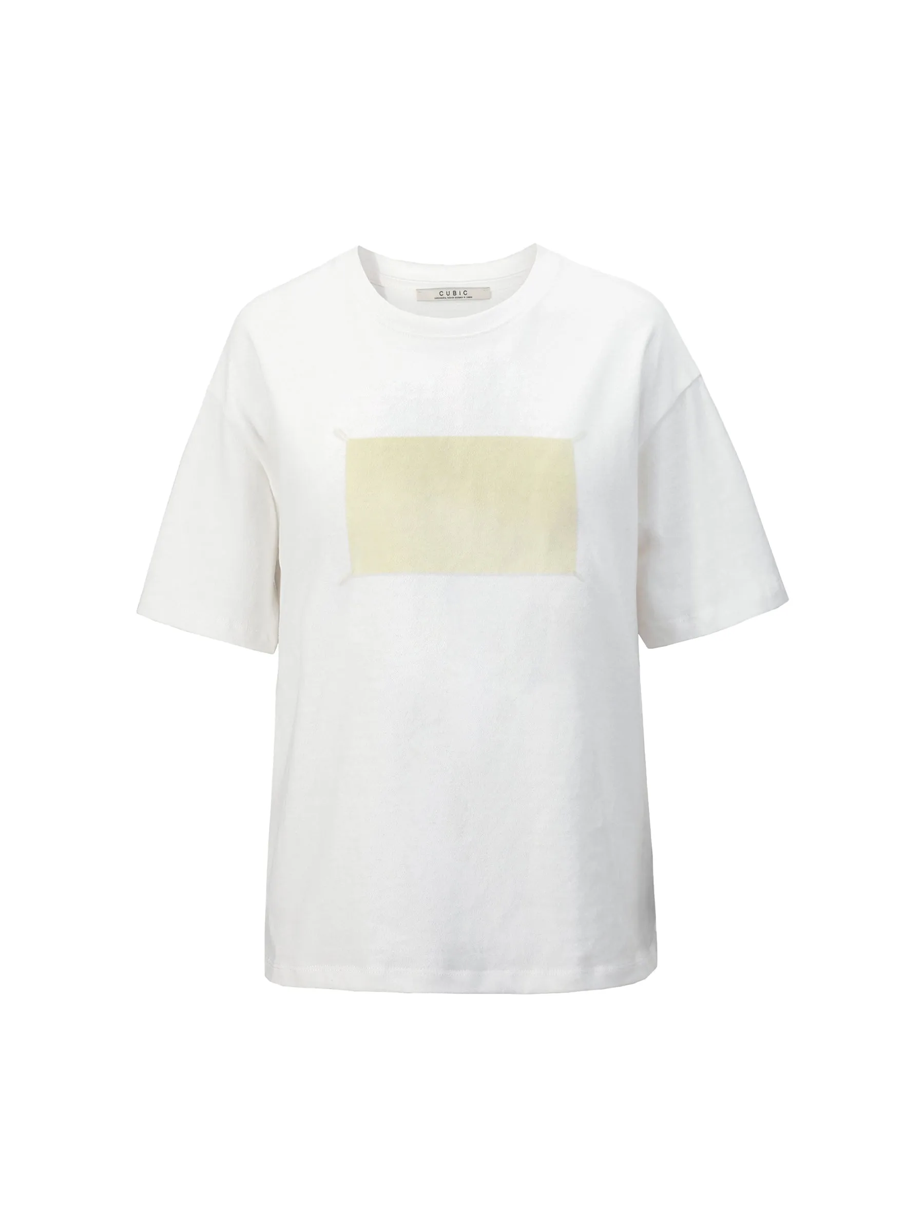 Yellow Rectangle Print Oversized T-Shirt