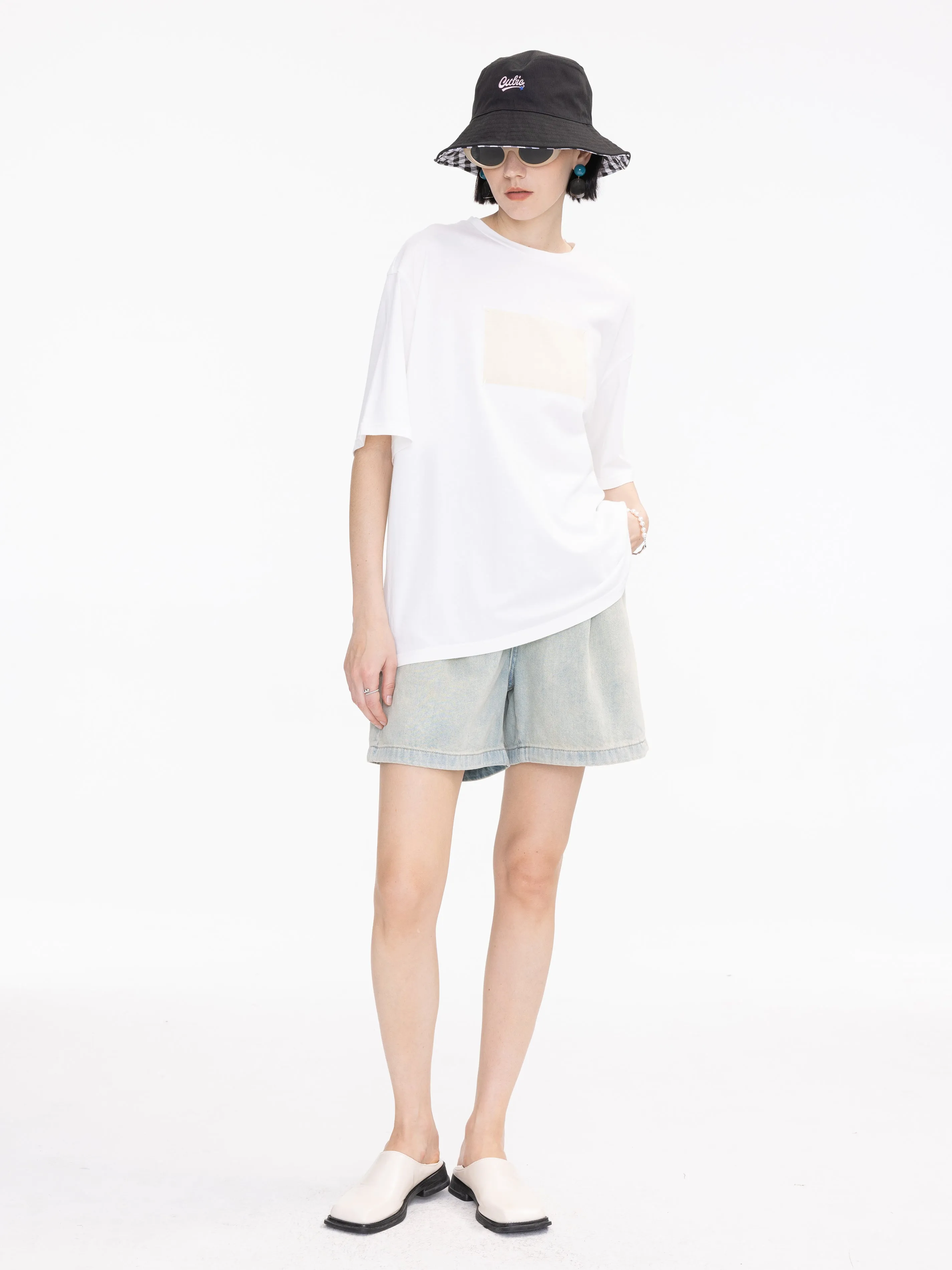 Yellow Rectangle Print Oversized T-Shirt